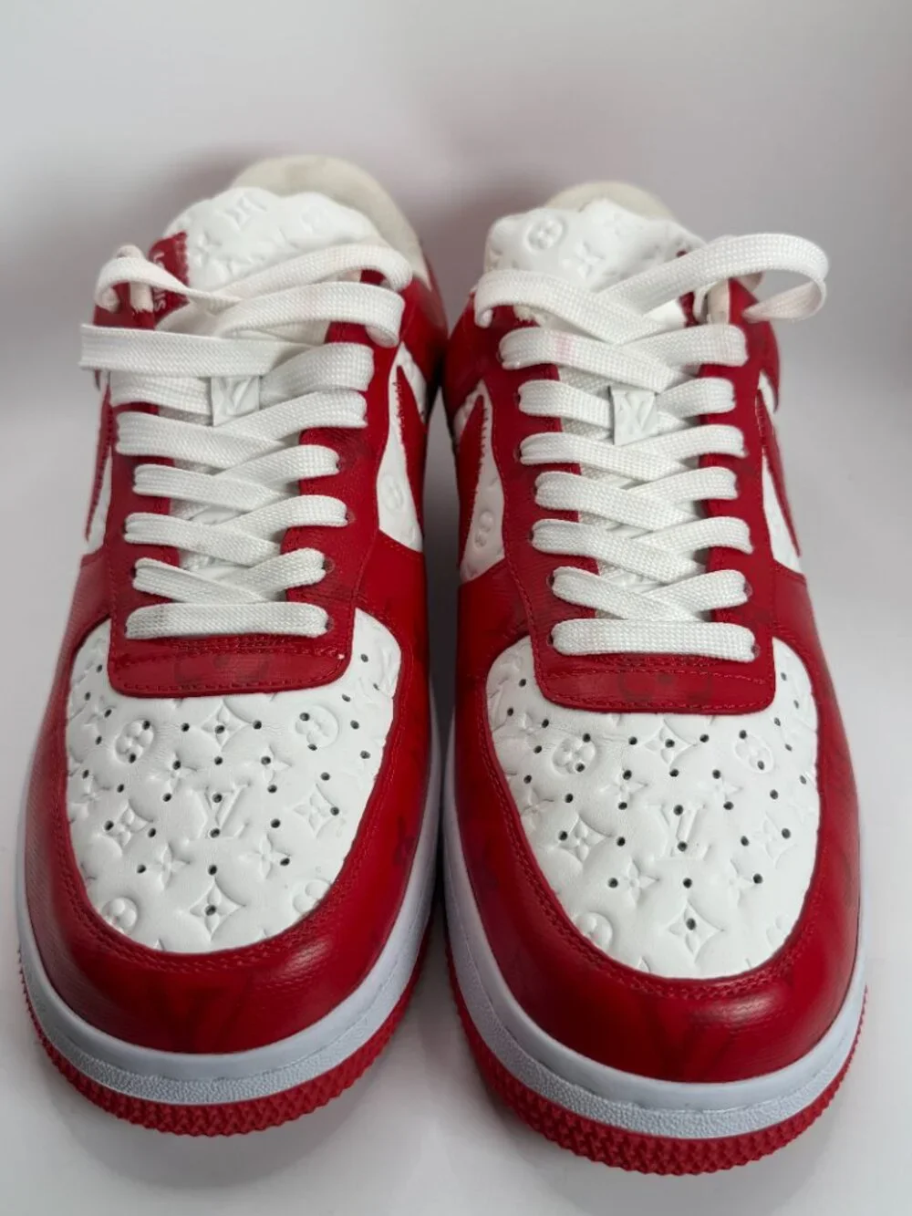 Louis Vuitton x Nike Air Force 1 Low White Red Virgil Abloh DS Size 9 Mens